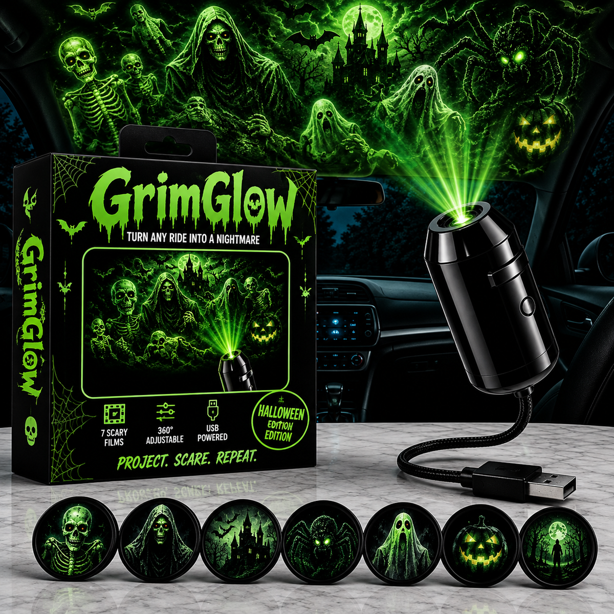 GrimGlow Halloween Projector