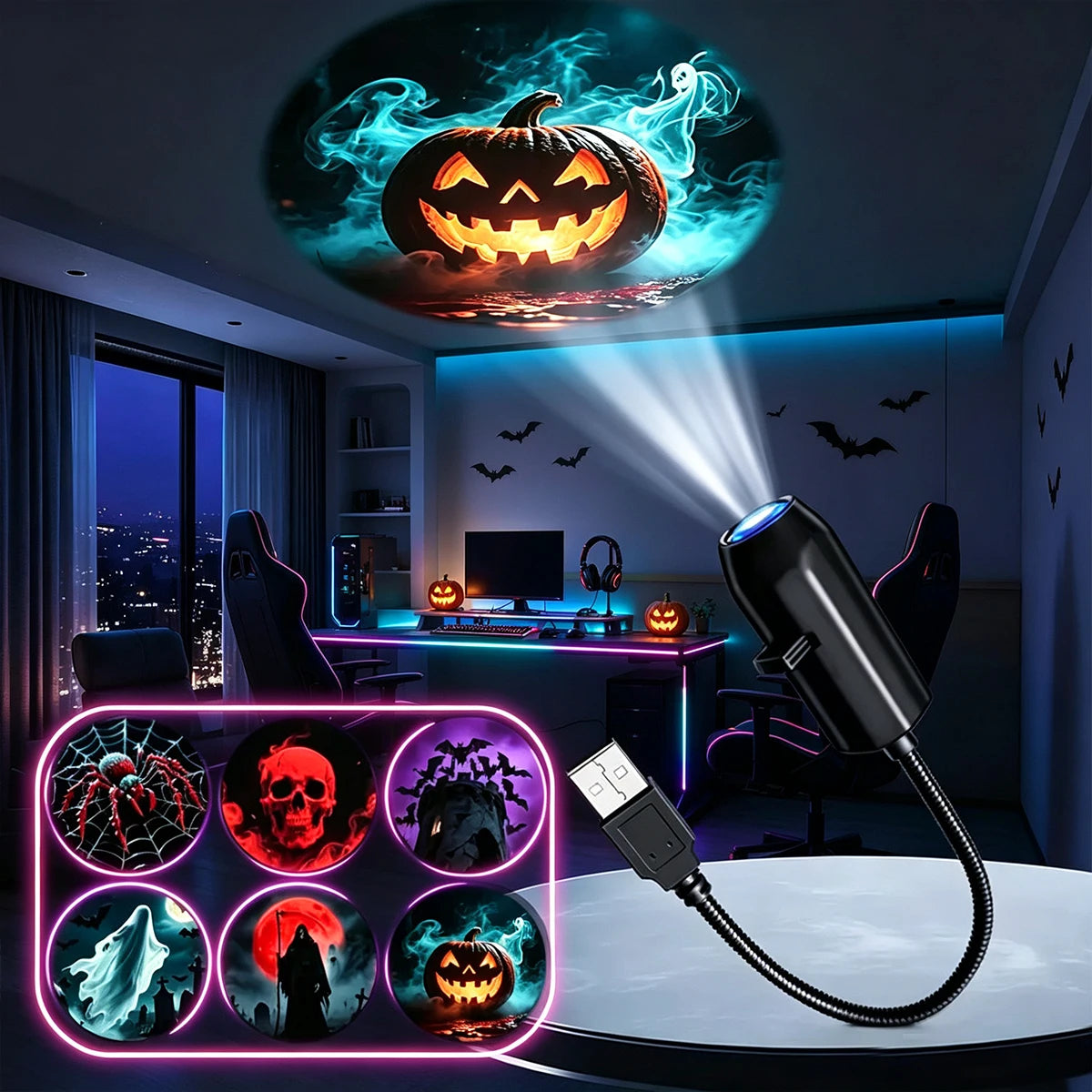 GrimGlow Halloween Projector